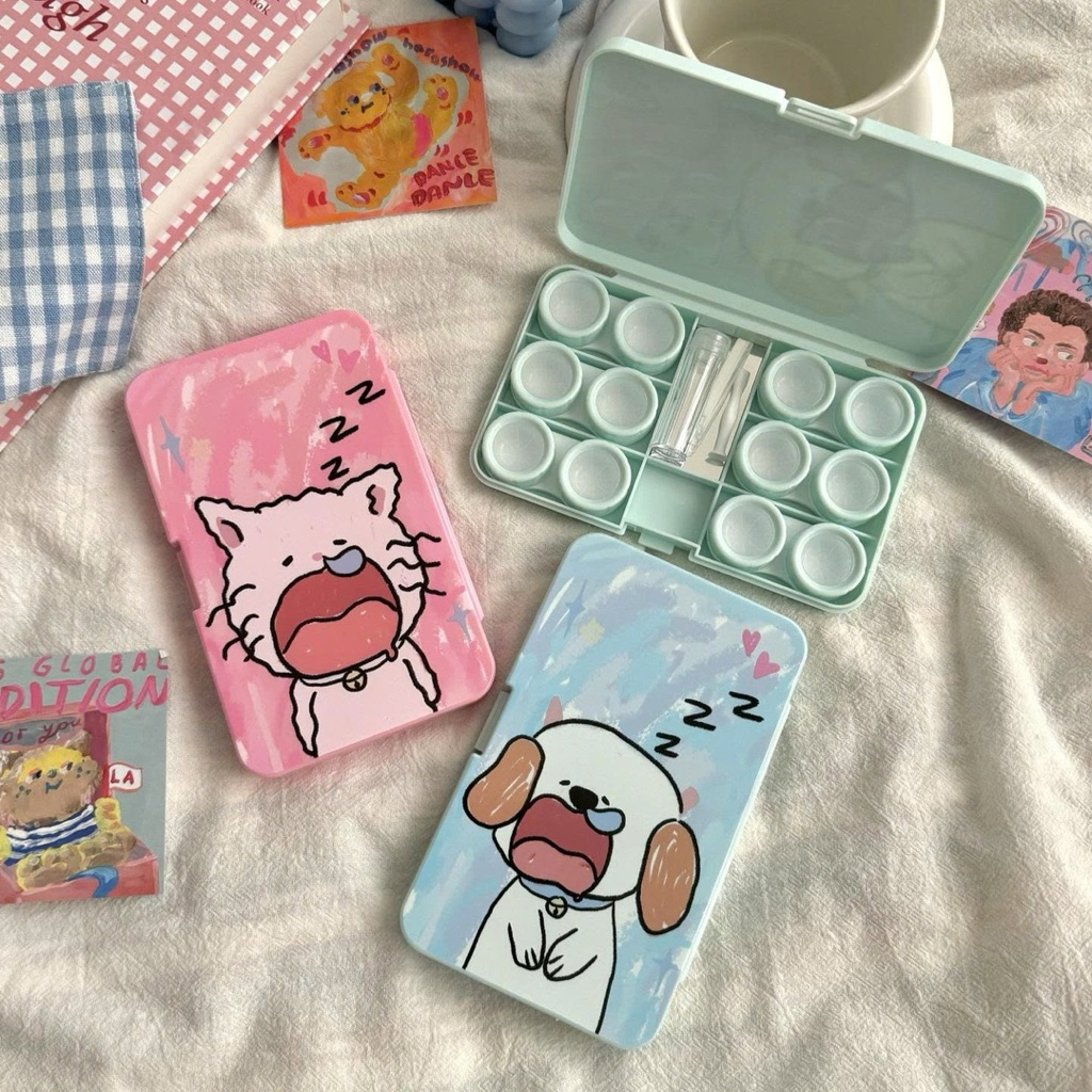 Khay 6 ô Mèo ngủ Hồng cún ngủ Xanh Muneyes