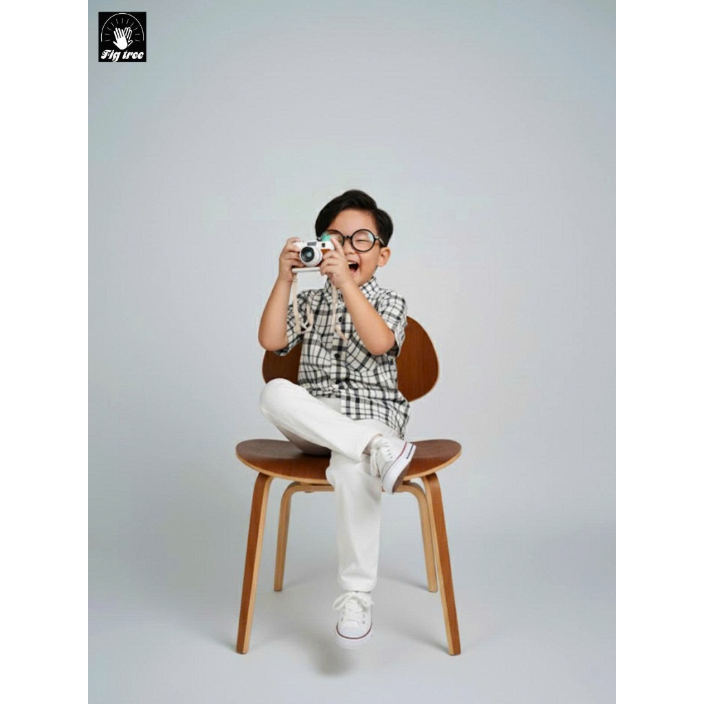 Áo Sơ Mi Bé Trai, Váy Bé Gái Fig Tree Caro Trắng Siêu Cute, Chất Cotton For Dày Dặn, Mã 172