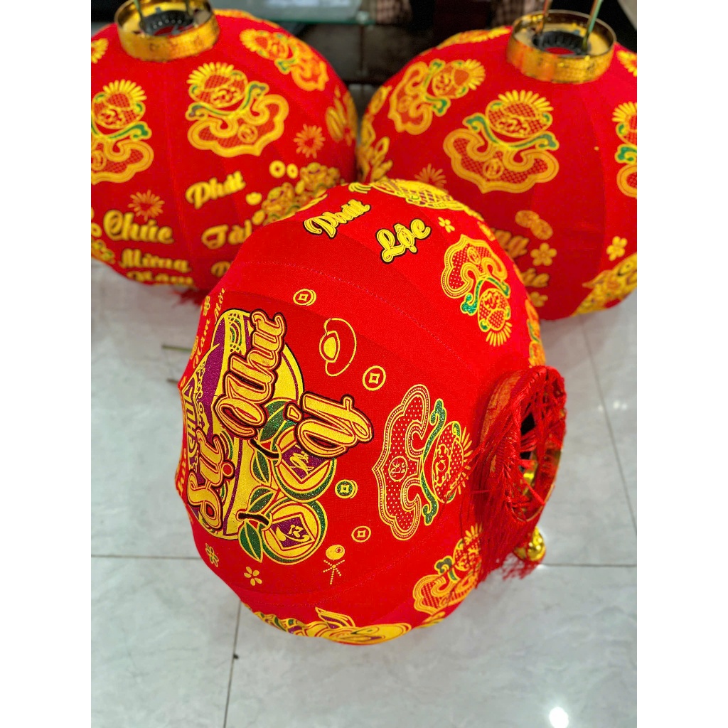 LỒNG ĐÈN NHUNG ĐỎ 3D TRANG TRÍ TẾT 🏮 2 size: 80cm – 100cm