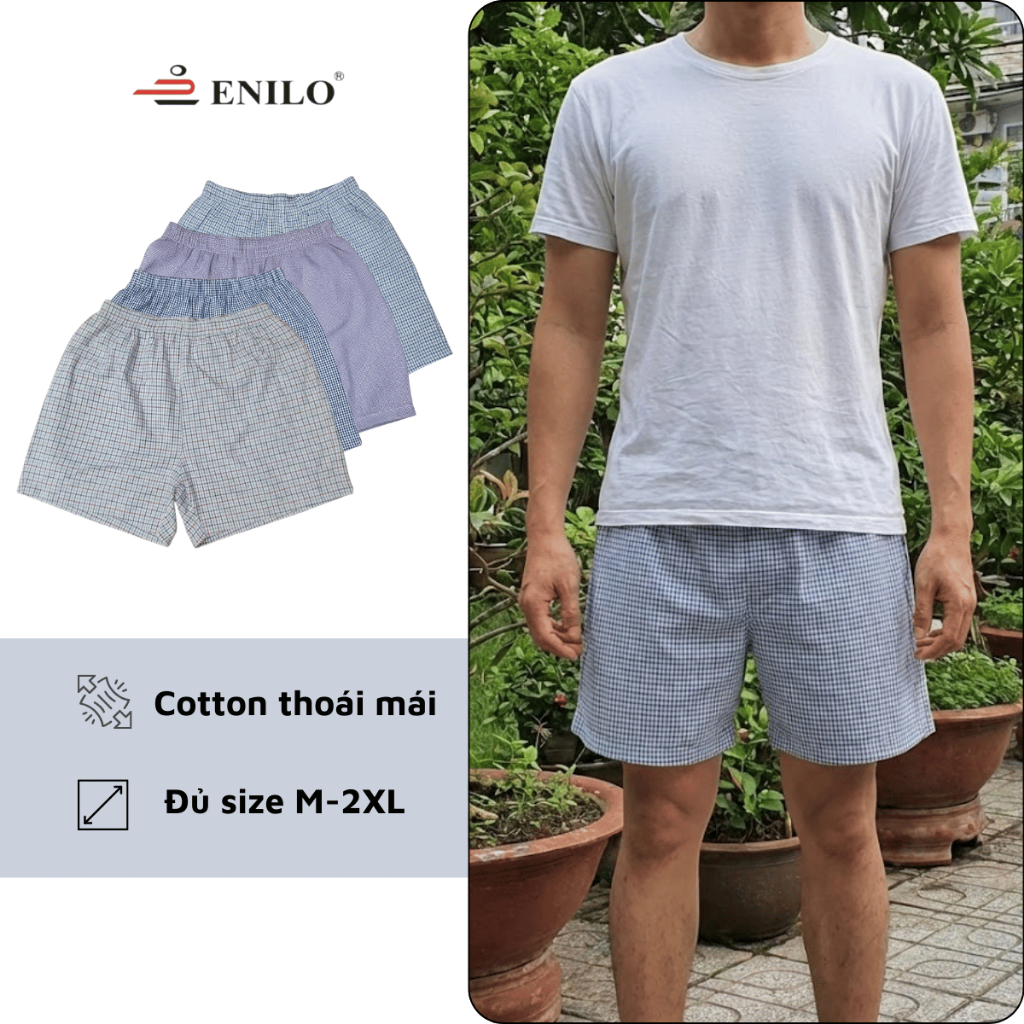 Quần Đùi Nam Enilo Chất Cotton Siêu Mát, Mặc Nhà, Quần Short Nam Họa ...