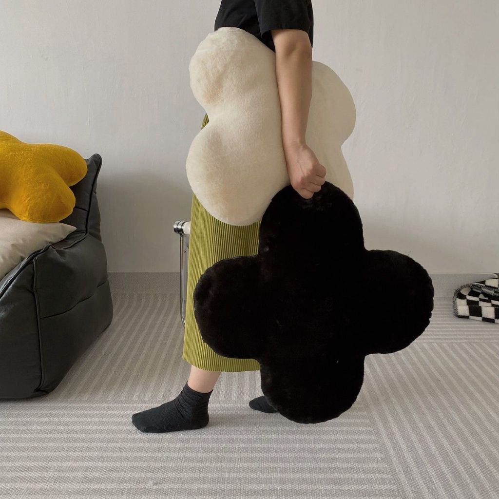 Gối ins Phong Cách Hoa Màu Trơn Phòng Ngủ Nhà Sang Trọng Đệm Văn Phòng Gối Sofa Đệm Nơ Gối