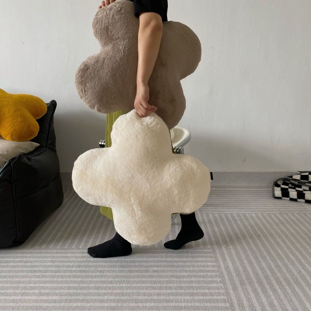 Gối ins Phong Cách Hoa Màu Trơn Phòng Ngủ Nhà Sang Trọng Đệm Văn Phòng Gối Sofa Đệm Nơ Gối