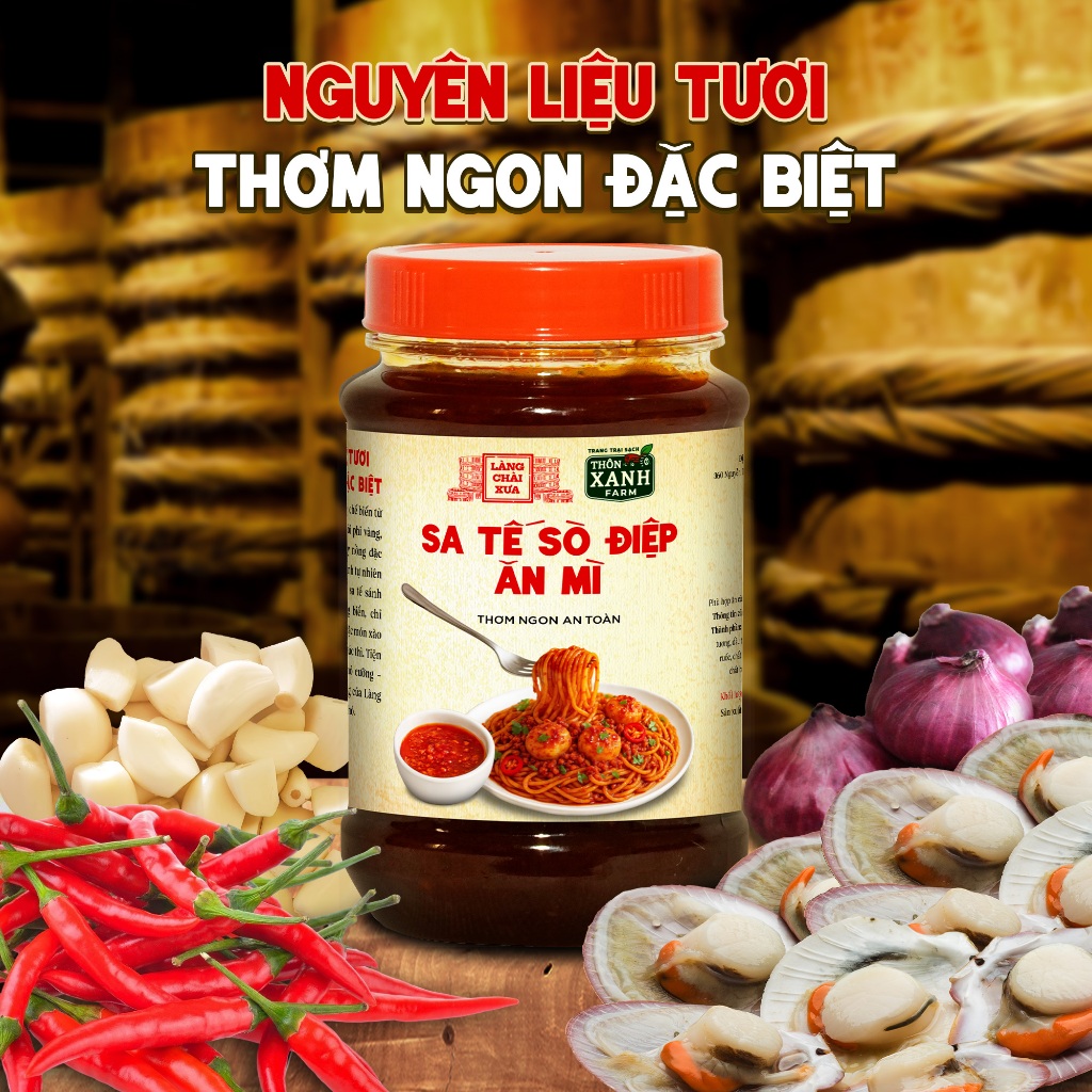 [Hủ 260g] Sa tế sò điệp ăn mì Thôn Xanh Farm dùng ăn mì, các món chiên, nướng, phở, bún