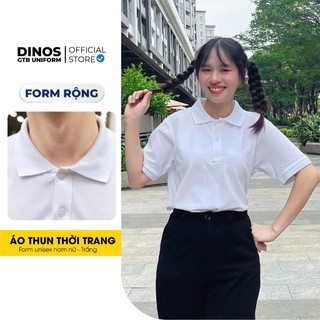 Áo Polo Trắng Trơn DINOS GTB Làm Đồng Phục Công Ty, Team Building, Lớp Nhóm - Hỗ Trợ In