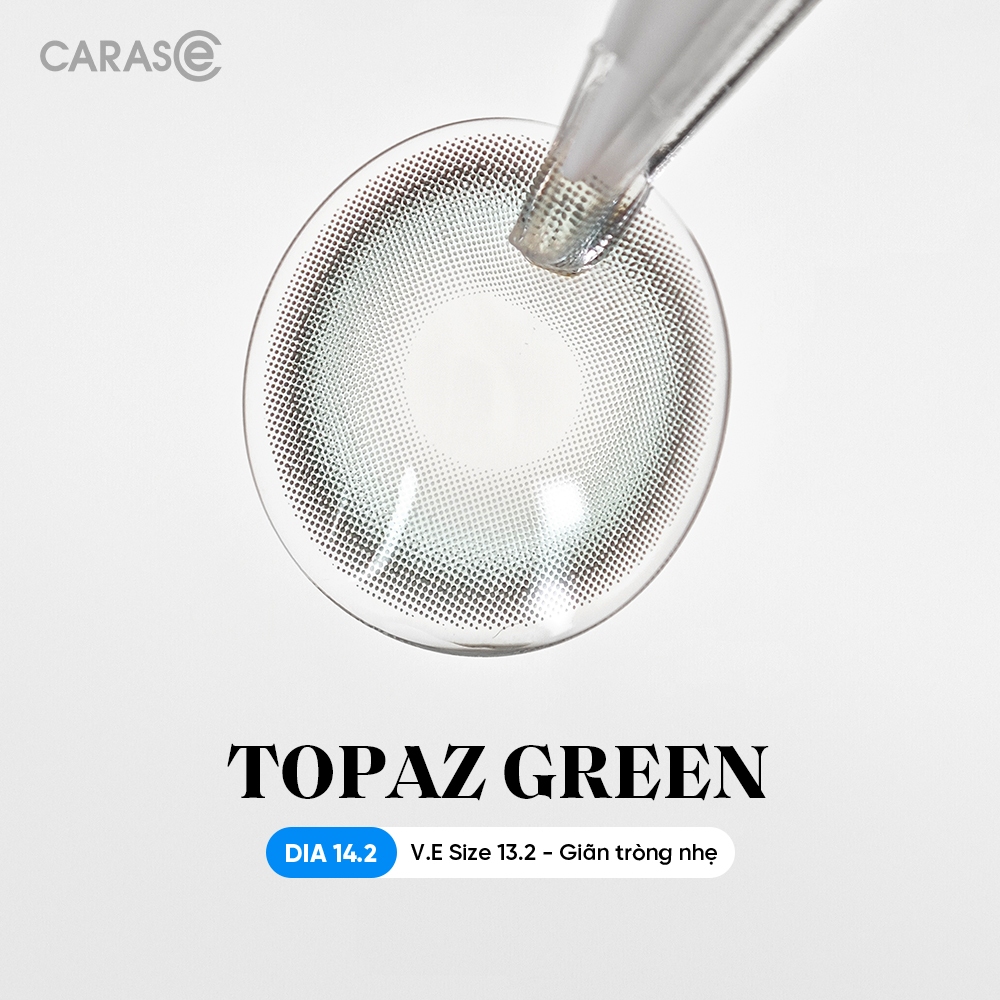 [1 chiếc] Kính áp tròng khoá ẩm 8H 1 Ngày Màu Xanh Lam Ngọc CARASE, Lens cận TOPAZ GREEN