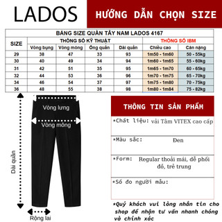 Quần Âu Nam Vải Tằm Vitex LADOS-34167 Chuẩn Form Quần Tây Tôn Dáng Nam Châu Á