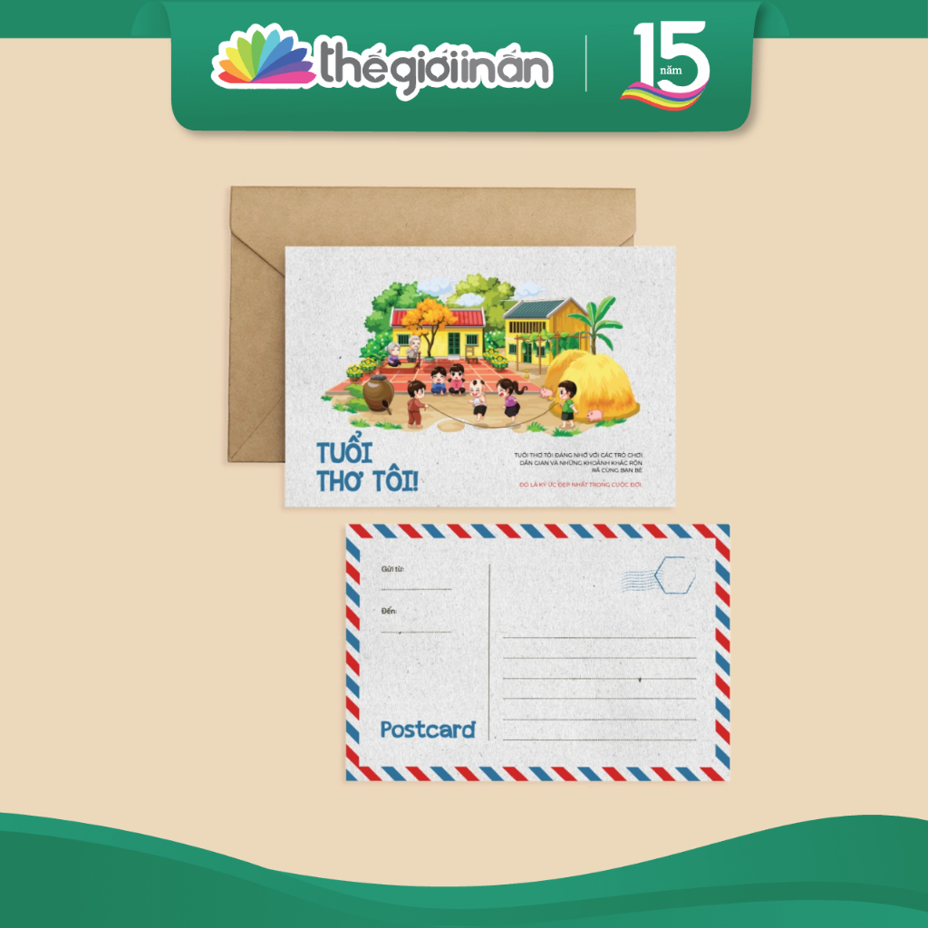 Postcard Việt Nam (Kèm Bao Thư Giấy Kraft) - Trò Chơi Dân Gian - Làng Nghề Việt Nam