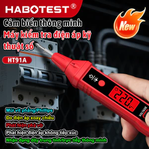 HABOTEST HT91A Bút kiểm tra điện áp NCV AC 12 ~ 400V có màn hình LCD đèn nền dành cho dây điện