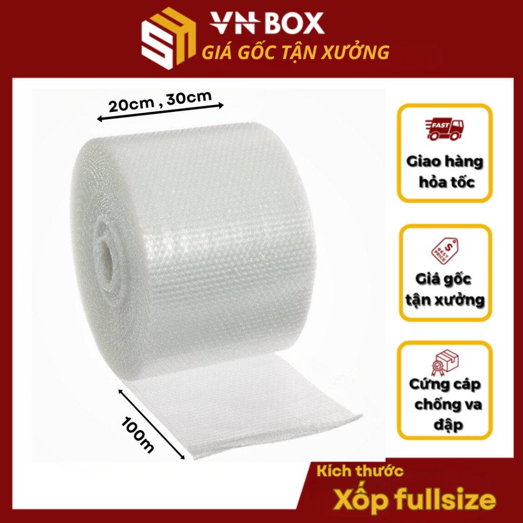 Cuộn bong bóng khí , xốp chống sốc bọc hàng, cuộn chống sốc nhiều size 100m gói hàng quà tặng giá rẻ