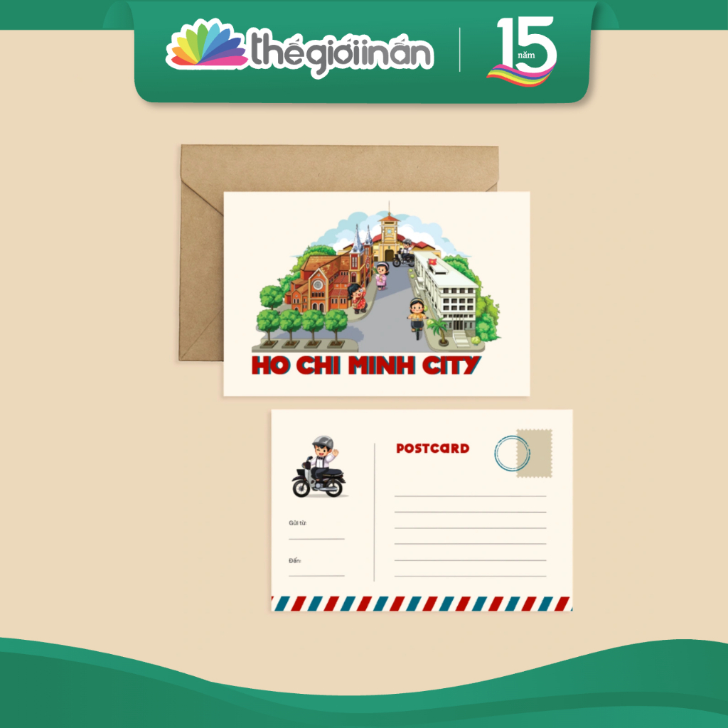 Postcard Việt Nam (Kèm Bao Thư Giấy Kraft) – Lưu Giữ Hồn Quê Trong Từng Nét Vẽ