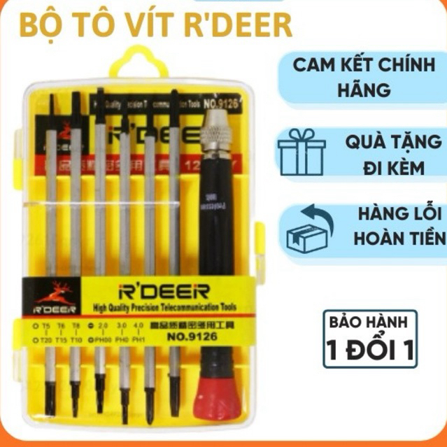 Bộ tô vít đa năng RDEER, bộ tháo ốc rdeer, bộ tua vít 12 đầu,hộp tuốc nơ vít đa năng,bộ tô vít sửa chữa thép