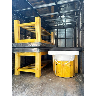 Giường gội đầu 2in1 (Không vòm), Chân vàng nệm đen (chỉ giao sg)