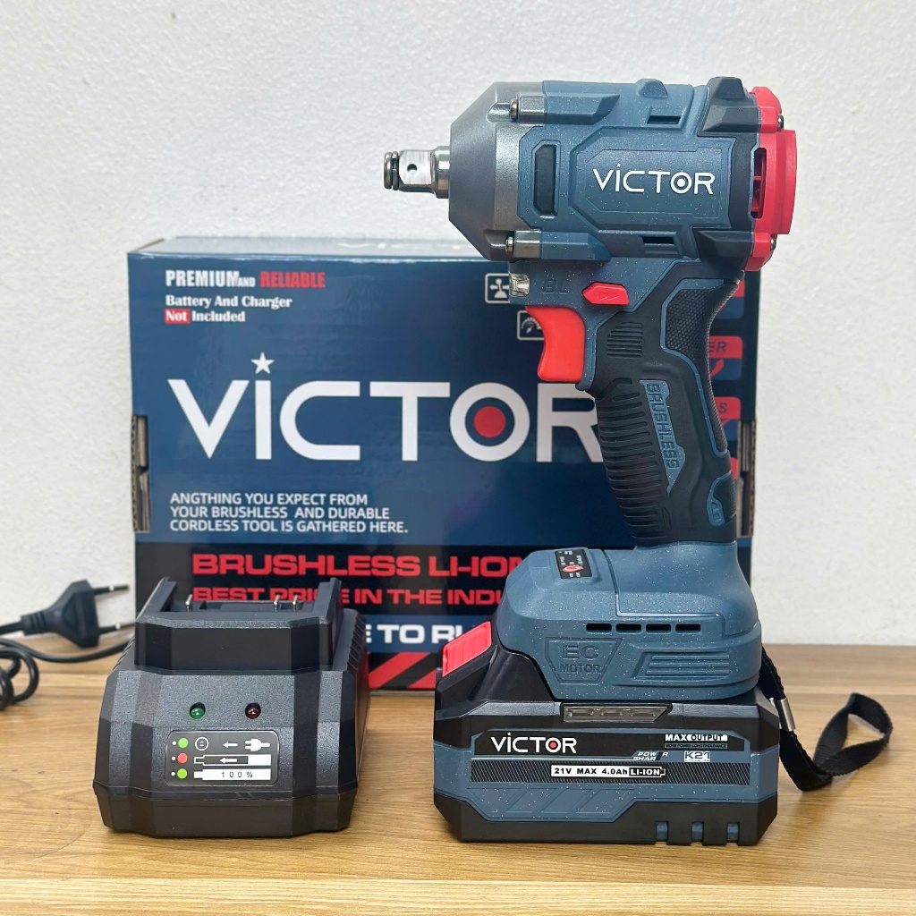 Máy Siết Bulong Pin Victor VT 360 Đầu 1/2 Lực Siết 360Nm Không Chổi Than Chân Pin Phổ Thông Bảo Hành 6 Tháng