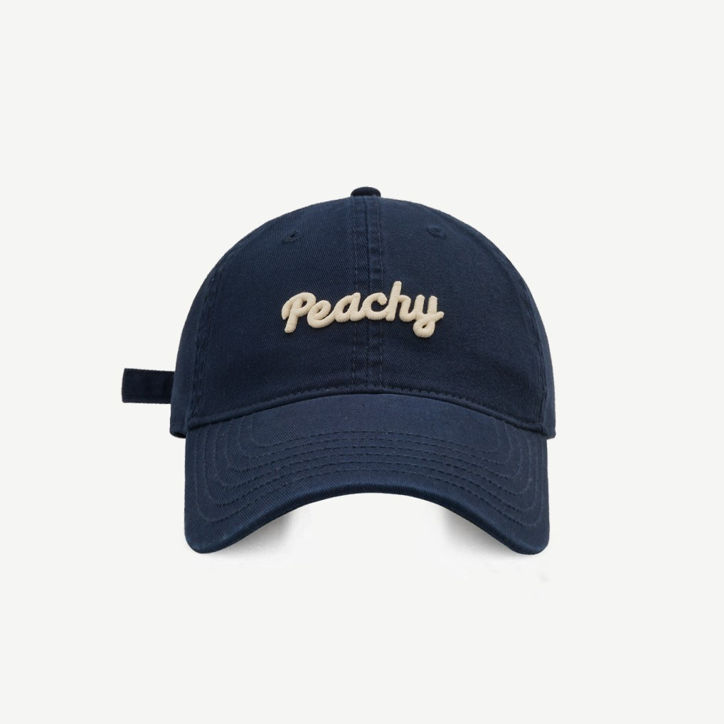 [Peinn] Mũ lưỡi trai thêu chữ PEACHY form mềm, nón lưỡi trai nam nữ thời trang chất vải kaki M44