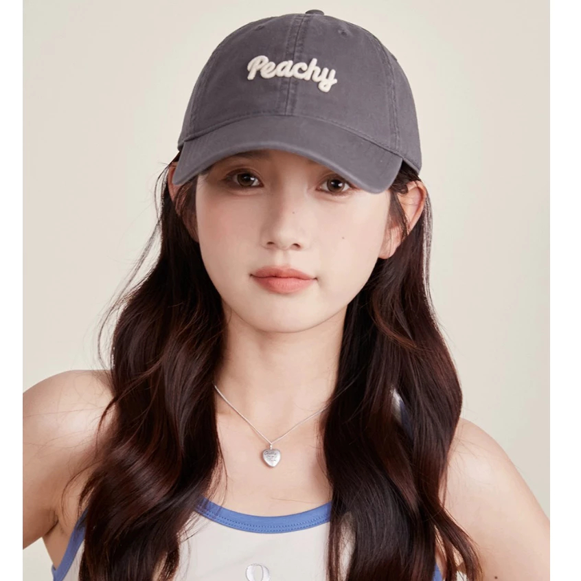[Peinn] Mũ lưỡi trai thêu chữ PEACHY form mềm, nón lưỡi trai nam nữ thời trang chất vải kaki M44