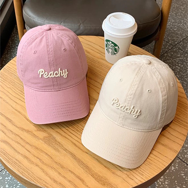[Peinn] Mũ lưỡi trai thêu chữ PEACHY form mềm, nón lưỡi trai nam nữ thời trang chất vải kaki M44
