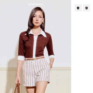 [New12] Áo Calm Ivory Collar Ribbed Vải Thun Thoải Mái Thanh Lịch Trẻ Trung , WKI103  SOME HOW STORE