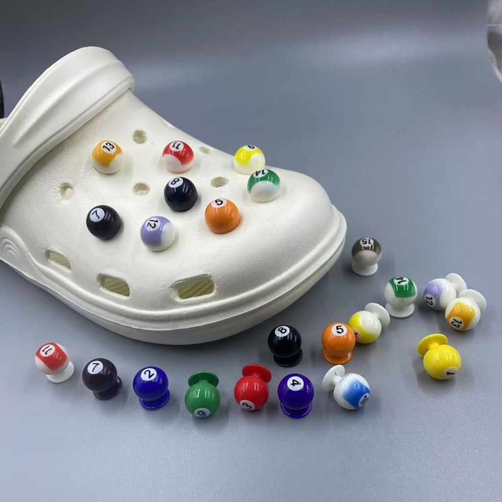 Set 15 charm Bi-a gắn dép cross, Nút gắn sticker billard phụ kiện trang trí bida CROSS TREND
