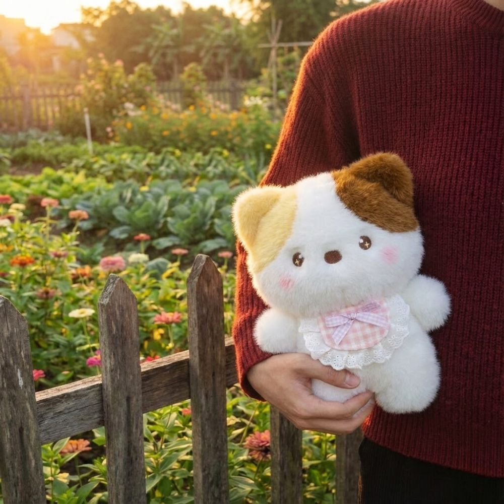 Gấu Bông Động Vật Đeo Yếm Lông Tơ Non Cao Cấp, Thú Nhồi Bông Hình Thú Mini Làm Quà Tặng Cho Bé, Bạn Gái