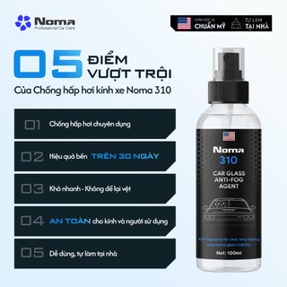 Dung dịch phủ Nano cao cấp NOMA 310 chống bám hơi nước giúp kính luôn sạch, hạn chế bám bụi và dầu