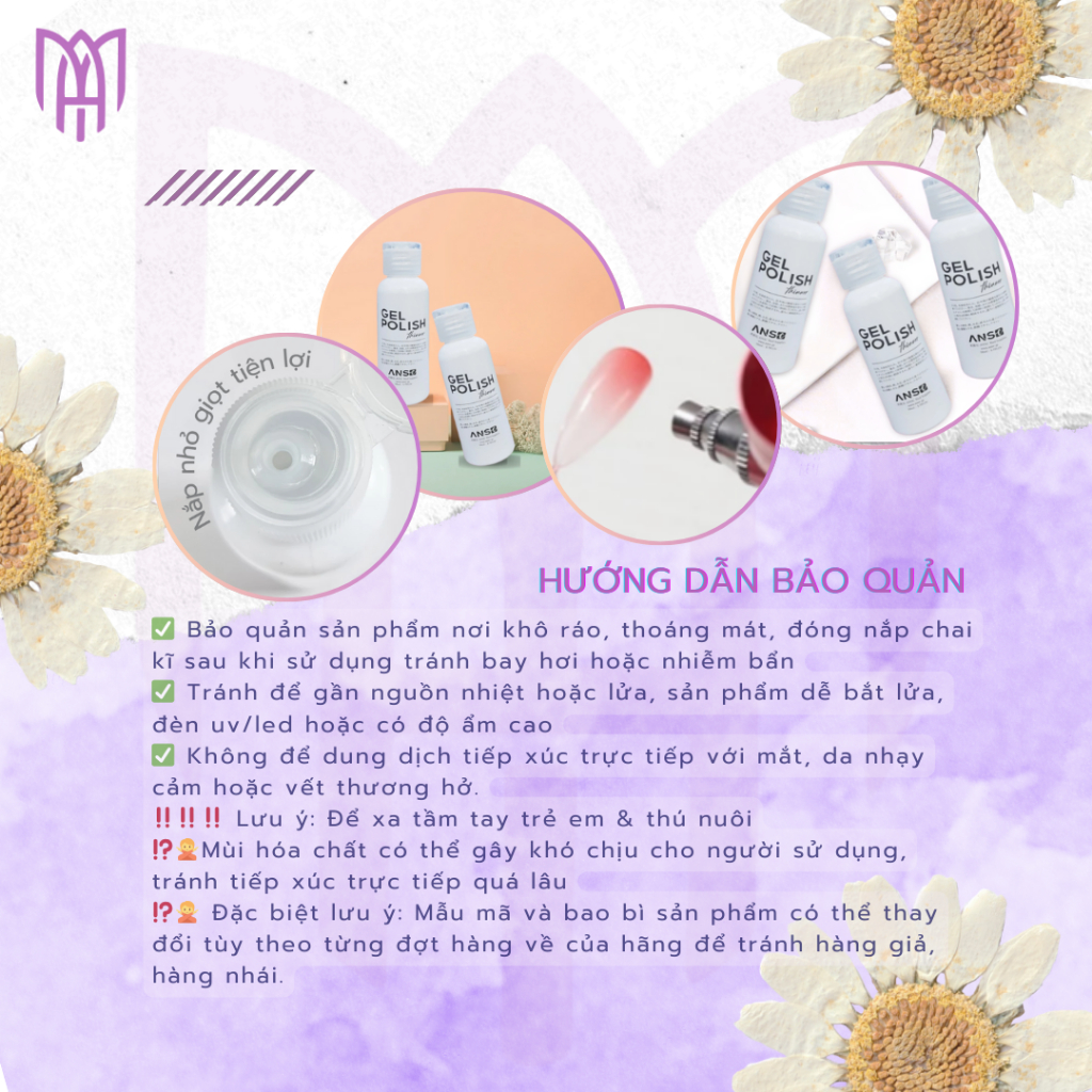 [Mua5Tặng1] Dung Dịch Pha Loãng Sơn Gel Đặc, Vón Cục ANSC Gel Polish Thinner - Pha Sơn Gel 50ml