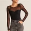 Bộ bodysuit ren mix lưới Abercrombie Fitch xuất xịn bigisze