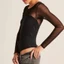 Bộ bodysuit ren mix lưới Abercrombie Fitch xuất xịn bigisze