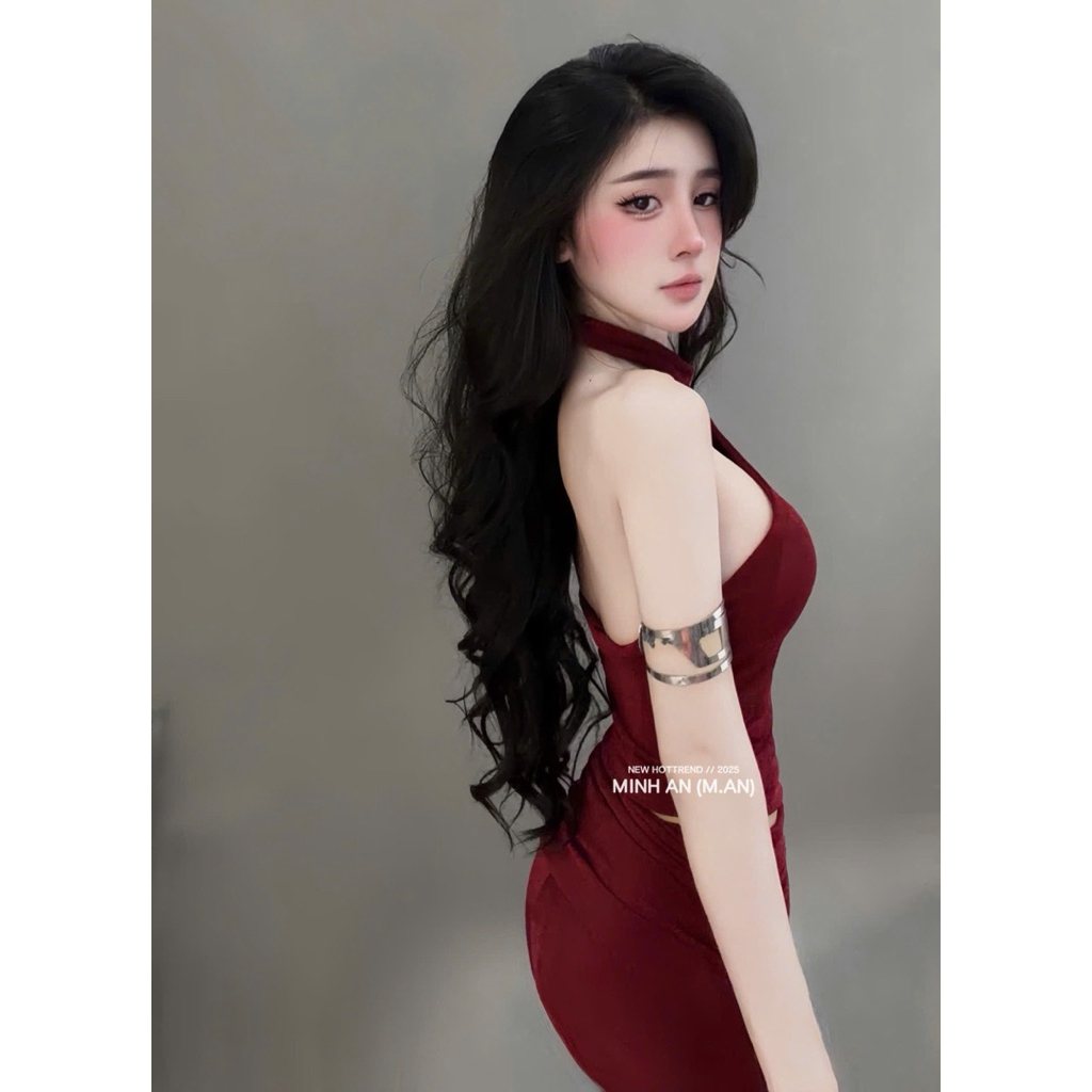Set áo yếm mix quần dài ống loe siu hách dáng