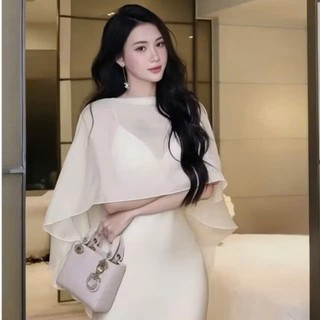 Áo choàng voan sang chảnh, khăn choàng dáng dài thời trang freesize Khoác Choàng Voan Tơ Mỏng Nhẹ Mặc Được Nhiều Kiểu