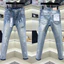 Quần Jean Nam L&.V In Túi Rêu 4 Cúc Xanh Bạc Mài Kiểu Dáng Skinny Boy Phố 4 Cúc- Học Sinh Sinh viên