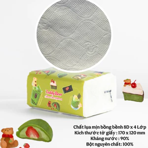 THÙNG 20 GÓI TẶNG 4 Giấy Ăn Rút Lụa Trắng 4 Lớp 300 Tờ TEDDY BEAR Essential Softness Mềm Mại cùng quà tặng:
