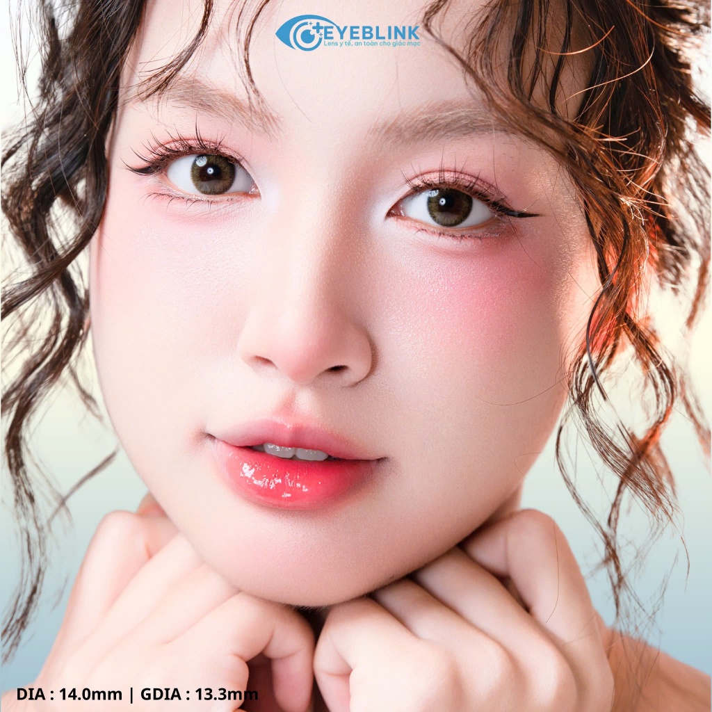 Kính áp tròng y tế Xania Brown chất liệu Silicone hydrogel chống tia UV hạn dùng 6 tháng Eyeblink