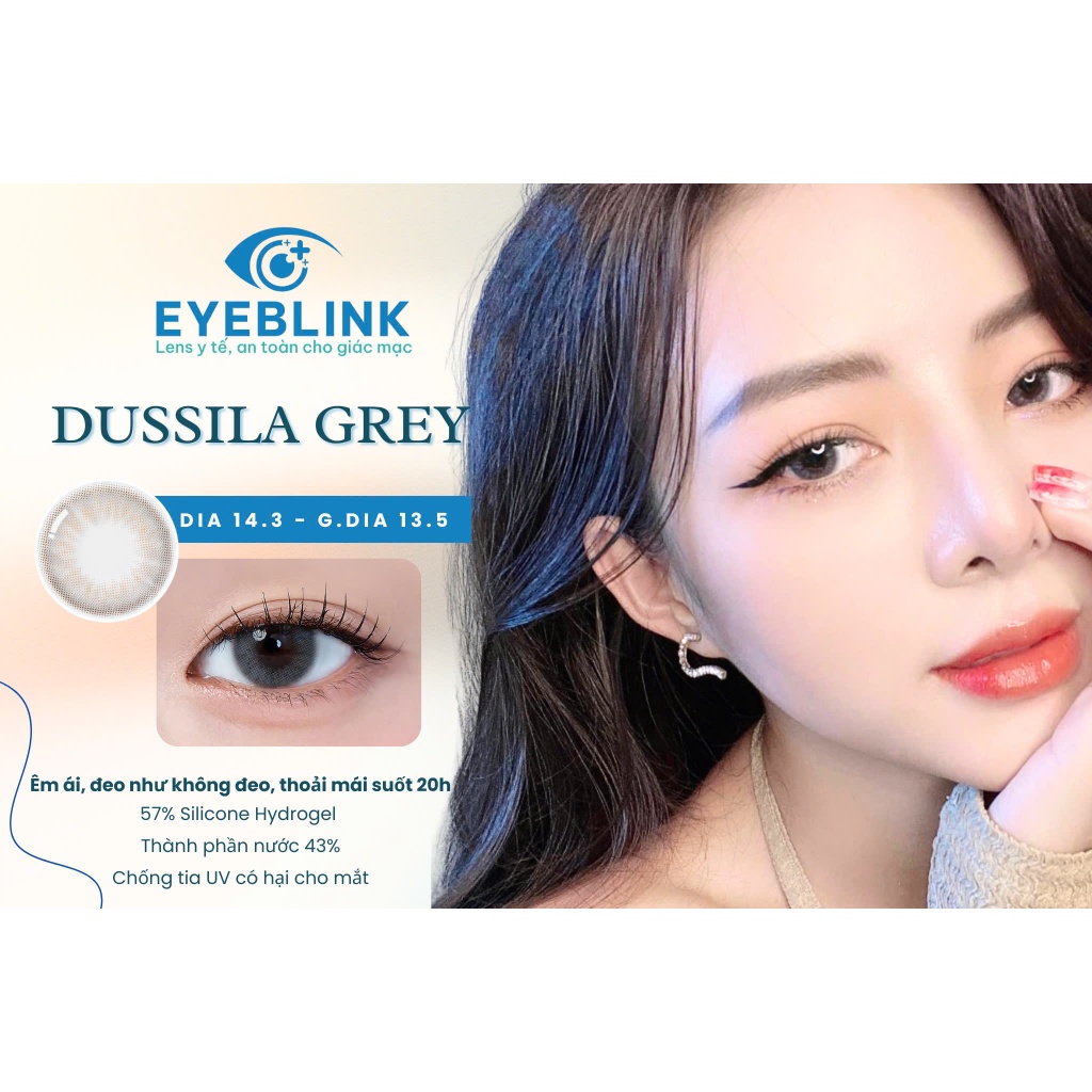 Lens y tế cấp ẩm  DRUSILLA GRAY dành cho mắt nhạy cảm Eyeblink ( Giảm giá 35k khách hàng mới )