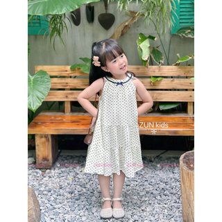 Váy Maxi Bé Gái Vải Xô Muslin AZB574 - Váy Cổ Yếm Phối Nơ, Váy Dài Mềm Mát Cho Bé