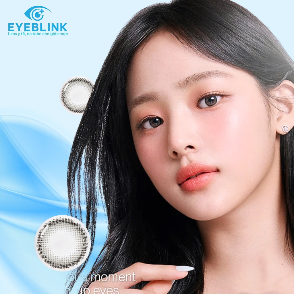 Lens y tế cấp ẩm CHOCO GRAY cho mắt nhạy cảm 12 tháng Hàn Quốc Eyeblink