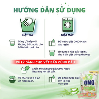 Combo 2 Túi Nước Giặt OMO Matic Cho Quần Áo Bé - 2 Túi 3.6KG