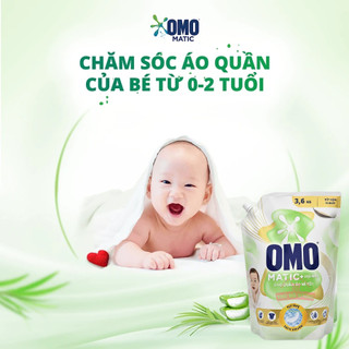 Combo 2 Túi Nước Giặt OMO Matic Cho Quần Áo Bé - 2 Túi 3.6KG