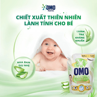 Combo 2 Túi Nước Giặt OMO Matic Cho Quần Áo Bé - 2 Túi 3.6KG
