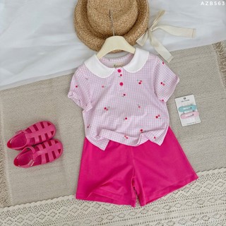 Set Bộ Bé Gái Có Tay Cổ Sen Cotton - Bộ Áo Tay Ngắn Quần Short Mùa Hè Mềm Mát