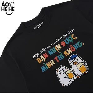 Áo Thun Ăn Nhậu Hài Hước Một Điều Nhịn Chín Diều Lành Câu Nói Text Dân Nhậu Form Rộng Cotton 230gsm