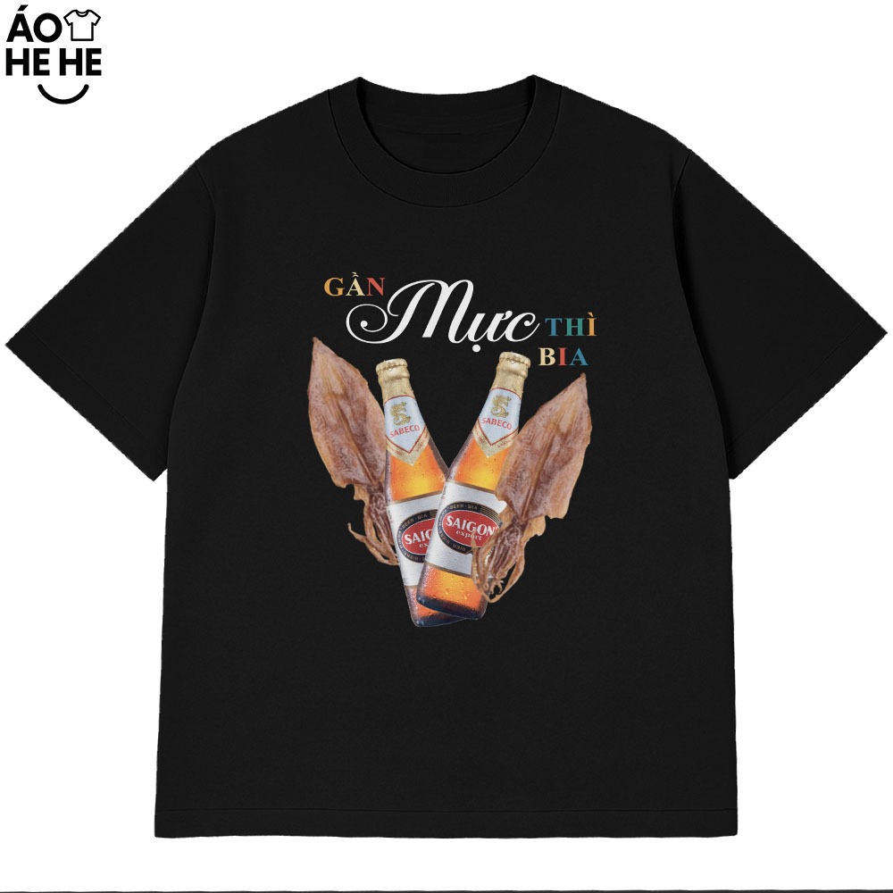 Áo Thun Ăn Nhậu Gần Mực Thì Bia Câu Nói Text Dân Nhậu Form Rộng Cotton 230gsm In Theo Yêu Cầu