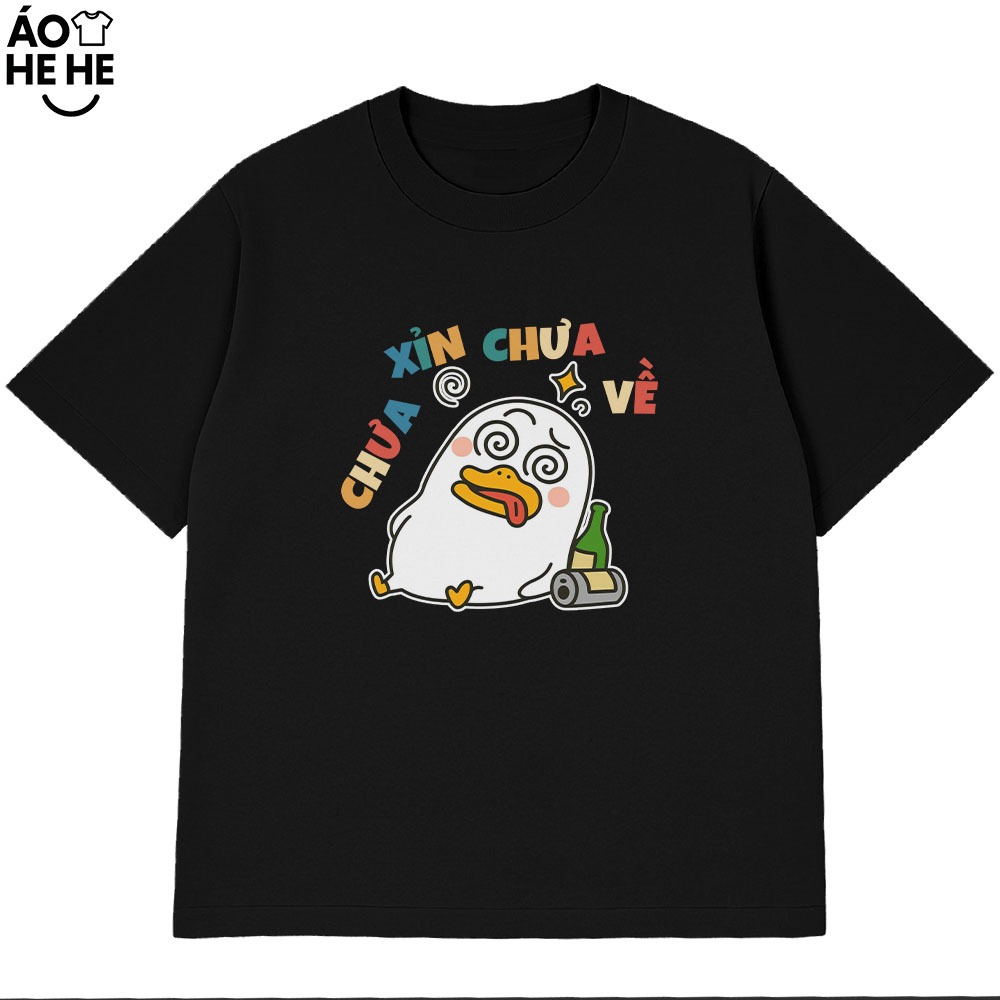 Áo Thun Ăn Nhậu Hài Hước Chưa Xỉn Chưa Về Câu Nói Text Dân Nhậu Form Rộng Cotton 230gsm