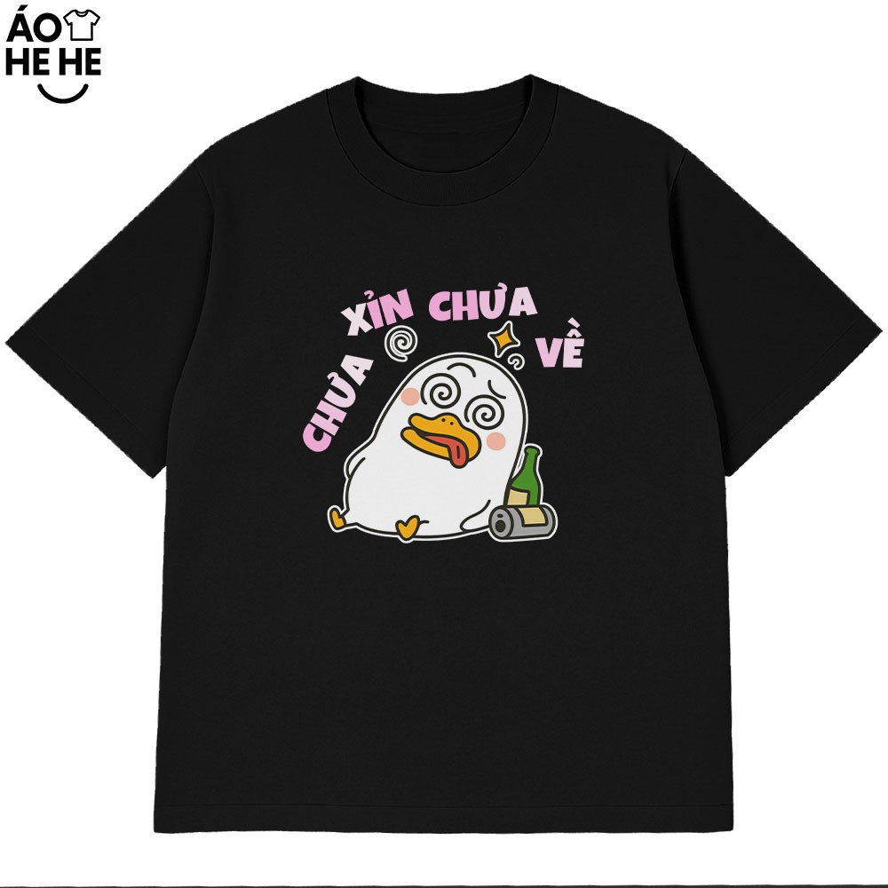 Áo Thun Ăn Nhậu Hài Hước Chưa Xỉn Chưa Về Câu Nói Text Dân Nhậu Form Rộng Cotton 230gsm