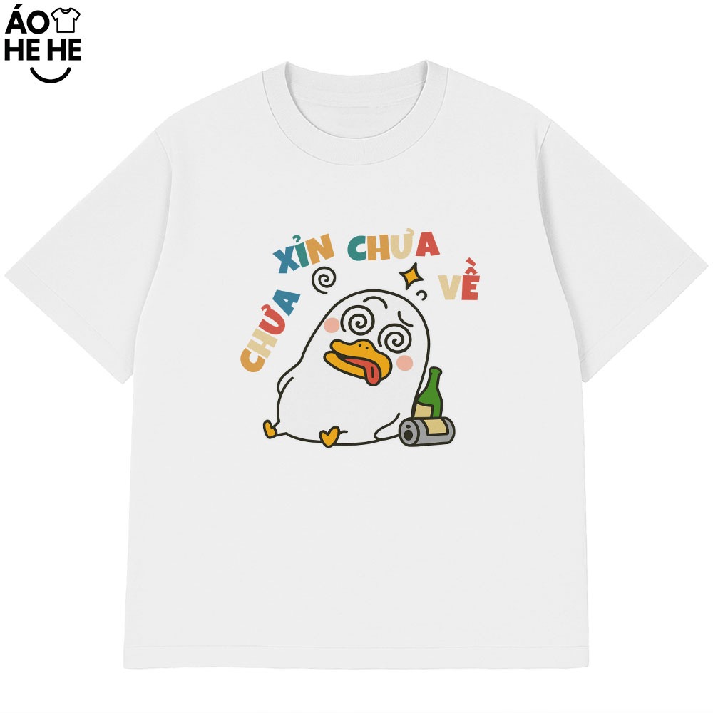 Áo Thun Ăn Nhậu Hài Hước Chưa Xỉn Chưa Về Câu Nói Text Dân Nhậu Form Rộng Cotton 230gsm
