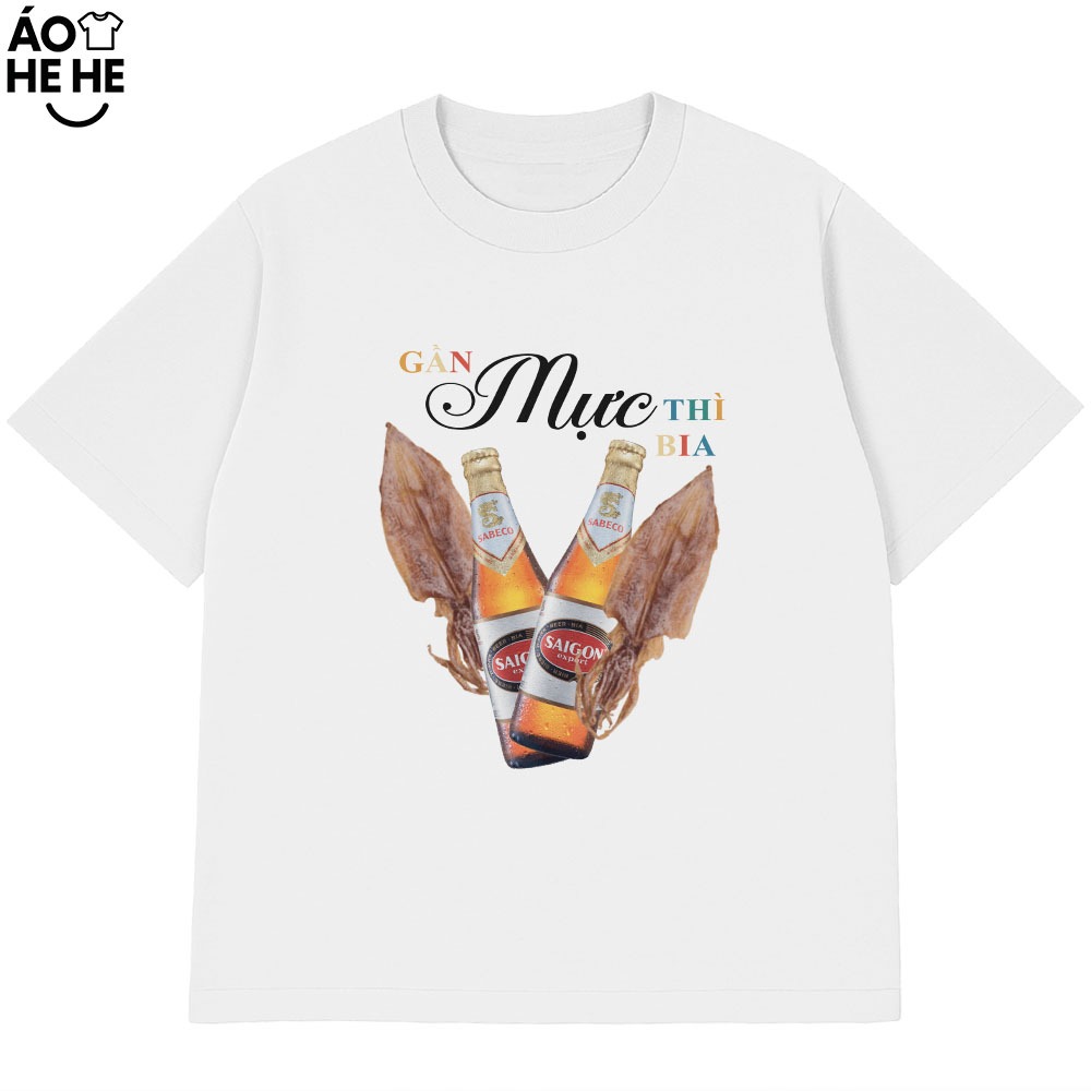 Áo Thun Ăn Nhậu Gần Mực Thì Bia Câu Nói Text Dân Nhậu Form Rộng Cotton 230gsm In Theo Yêu Cầu