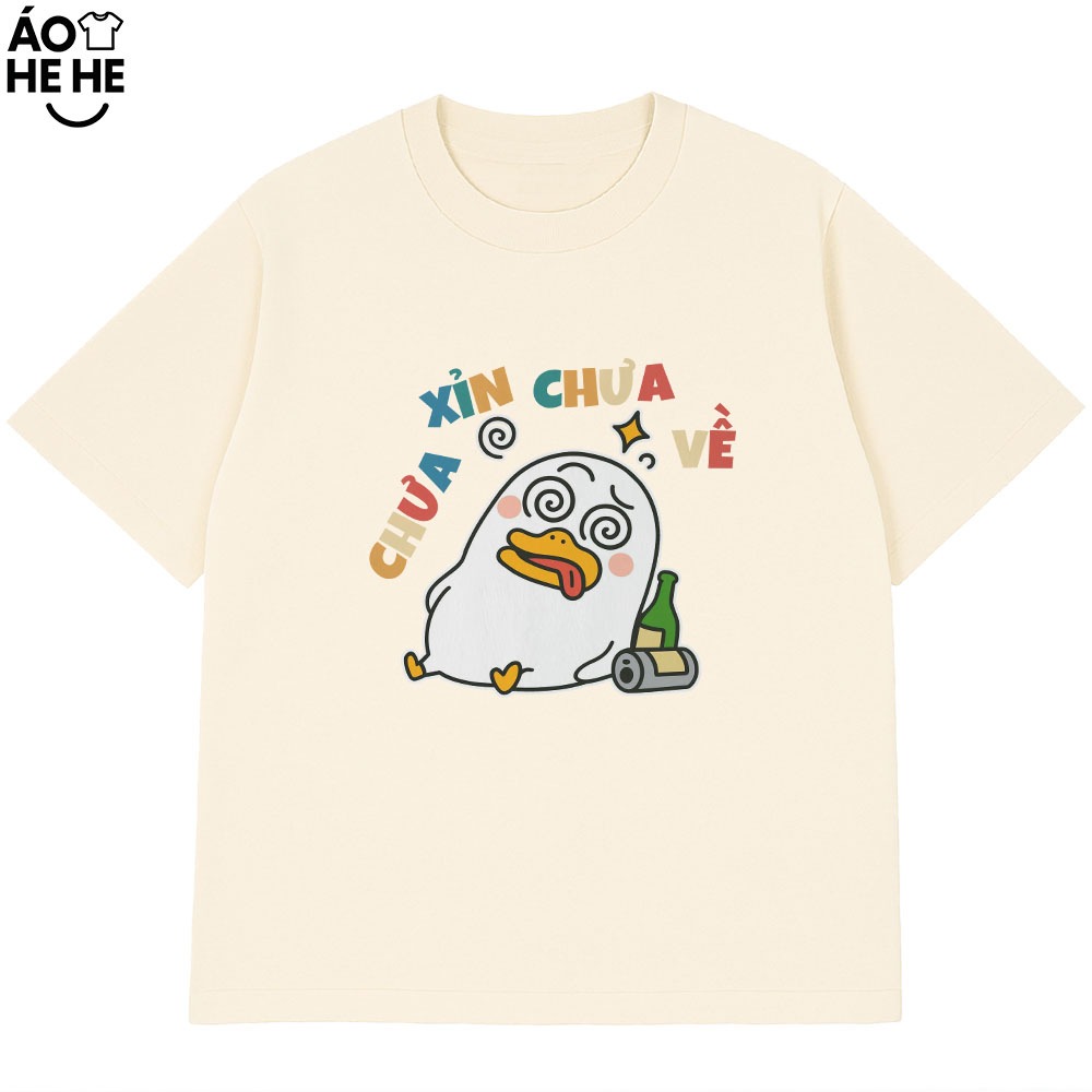 Áo Thun Ăn Nhậu Hài Hước Chưa Xỉn Chưa Về Câu Nói Text Dân Nhậu Form Rộng Cotton 230gsm
