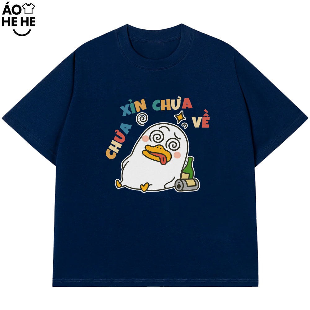 Áo Thun Ăn Nhậu Hài Hước Chưa Xỉn Chưa Về Câu Nói Text Dân Nhậu Form Rộng Cotton 230gsm