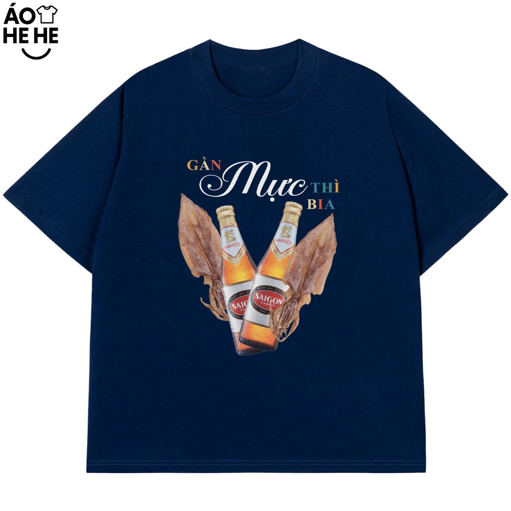 Áo Thun Ăn Nhậu Gần Mực Thì Bia Câu Nói Text Dân Nhậu Form Rộng Cotton 230gsm In Theo Yêu Cầu