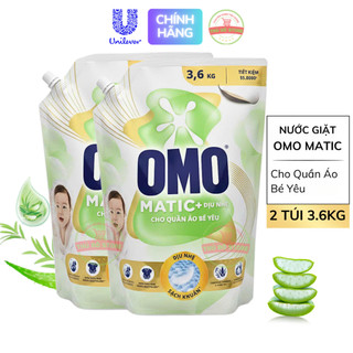 Combo 2 Túi Nước Giặt OMO Matic Cho Quần Áo Bé - 2 Túi 3.6KG