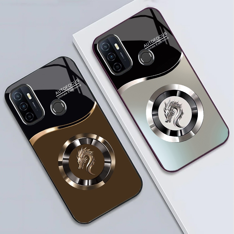 Ốp Lưng cho OPPO A53 Mặt lưng kính cường lực, cao cấp Họa tiết
